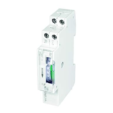 LogiLink ET0009 ET0009-DIN-RAIL - Minuterie avec minuteur mécanique pour Changer Facilement par Exemple Les néons, Les Chauffe-Eau, Les Lampes de Poche, Les systèmes d'irrigation, etc., Protection