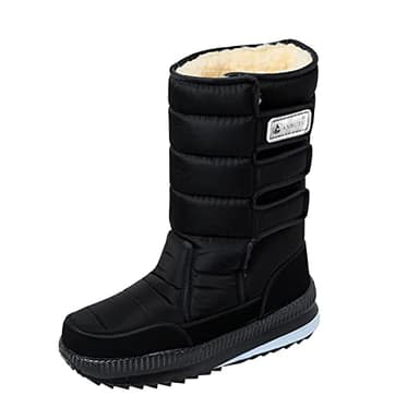 Chaussures d'hiver doublées imperméables - Bottes de neige pour homme - Bottes thermiques élégantes - Bottes mi-hautes - Pour le travail, le ski et l'extérieur - Confortables - Chaussures plates à