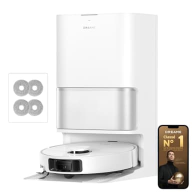 dreame L10s Ultra Gen 3 Kit Robot Aspirateur Laveur, 25000Pa, Brosse Latérale Rétractable à Levage, Système AceClean DryBoard, Auto-Nettoyage Serpillière, Séchage à l’Air Chaud, Contrôle Vocal & App
