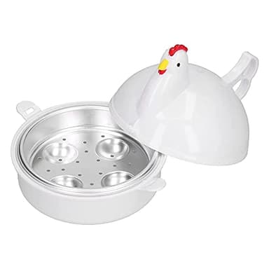 TOWEBOORY Cuiseur à Œufs pour Micro-Ondes, Pocheuses à Œufs 4 Trous en Forme de Poulet, Rapide Sans Danger pour la Cuisine à Domicile