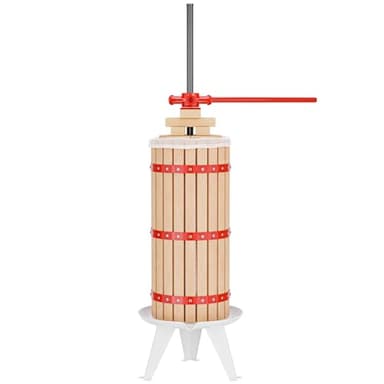 WilTec Presse à Fruits Manuelle 30L Bois de hêtre 285x581mm Broche métallique Pressoir Torchon Pressage Vin Fruit Chêne Cidre Presse- Pomme Agrumes Moût Extracteur Broyeur Baies