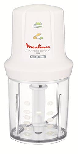 Moulinex DJ300110 Mini Hachoir Electrique Moulinette Compact avec Couvercle Saupoudreur Blanc 270 W