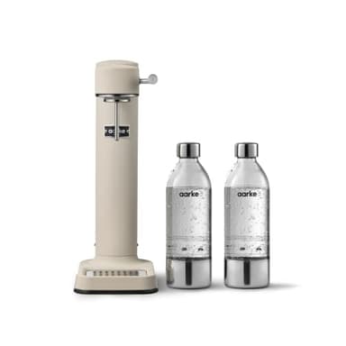 Aarke Carbonator 3, Machine à Soda avec 2 x Bouteilles d'eau (800ml), Finition Sand