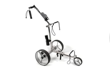 GolfTed GT-FR Chariot de Golf électrique en Acier Inoxydable avec télécommande, 12 accesoires