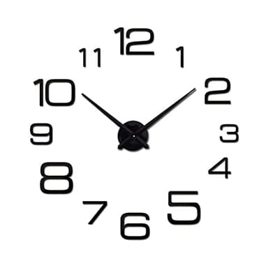 BYNYXI Horloge Murale 3D avec Miroir Chiffres Autocollants, 100cm-120cm Horloges Murales sans Cadre Horloge Moderne sans Tic-tac Grande Horloge Murale Acrylique Stickers Muraux pour La Maison Salon