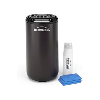 THERMACELL Diffuseur Anti Moustiques et Moustiques Tigres - Extérieur, Jardin, Terrasse - Sans Fil - Zone de Protection 20m² - Inodore - 3 Recharges Incluses pour 12h de Protection - Noir