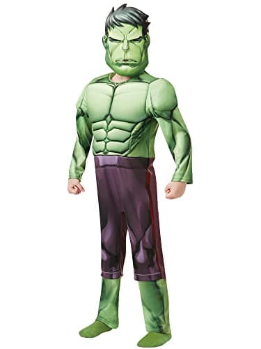 RUBIES - Marvel Avengers Officiel - Déguisement Luxe Hulk Enfant - Taille 3-4 Ans - Combinaison Imprimée Effet « Muscle » Avec Masque en Mousse - Pour, Carnaval - Idée Cadeau de
