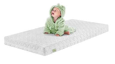 Dreamstar Ergo Kids Matelas pour bébé et enfant Certifié sans substances nocives selon la norme Öko-Tex Standard 100 Housse douce pour la peau amovible et lavable à 95 °C 70 x 140 cm Blanc