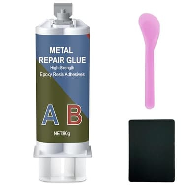 80g de colle métallique, colle époxy à 2 composants extra forte pour métal, acier inoxydable, bois, céramique - colle à souder liquide pour la réparation, fonte