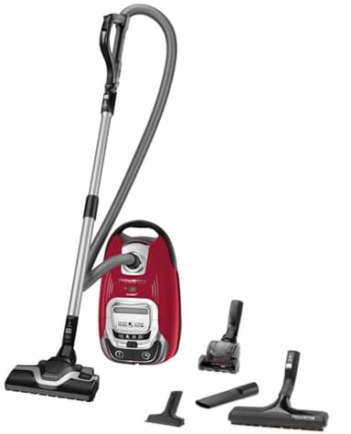 Rowenta Aspirateur avec sac, Silencieux, Performant, Basse consommation d’énergie, Haute filtration, Capacité 4,5 L, Accessoires poils d'animaux, Fabriqué en France, Silence Force, Rouge RO7473EA