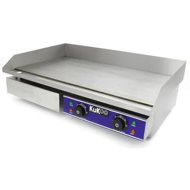 KuKoo Plancha Plaque de Cuisson Grill Electrique Professionnelle en Acier Inoxydable de 70cm - Barbecue Extérieur Cuisine Industriel Restaurant CHRD HORECA