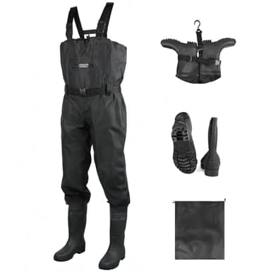 SWAWIS Cuissardes Waders Cuissarde pour Hommes Femmes Chasse Waders Poitrine Pêche Cuissardes avec Bottes Respirantes Imperméables à l'eau 46W