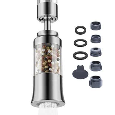 JINYOMFLY Filtre à Eau Robinet 2 Modes, Filtre Robinet Anti Calcaire Rotatif à 360°, Purificateur d'Eau Robinet Cuisine à 6 Étapes de Filtration