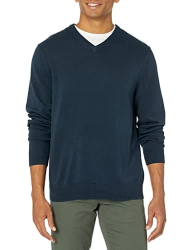 Amazon Essentials Pull à Col en V (Disponible en Grandes Tailles et Grandes Longueurs) Homme, Bleu Marine, XXL