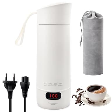 Bouilloire de Voyage Petite, Bouilloire de Voyage Mini, Bouilloire de Voiture, 400ml Mini Portable Électrique Tasse à Eau, Mini Bouilloire de Camping pour le Voyage, Idéale pour la Préparation du Café