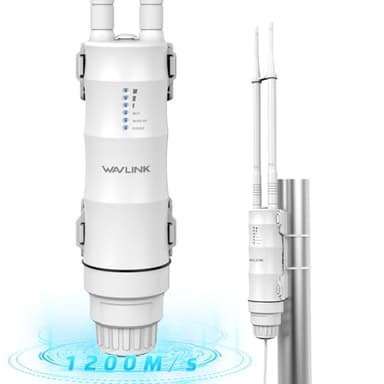 Repeteur WiFi Exterieur Puissant avec Antenne WiFi Longue Portée - Amplificateur WiFi Wavlink AC1200 Mesh- Outdoor Poe Répéteur WiFi Extérieur- Idéal pour Les Grands Espaces éloignés
