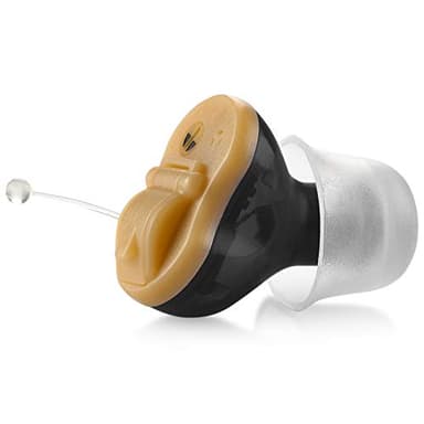 Amplificateur auditif numérique haut de gamme - Oreille droite invisible dans le canal (CIC) Mini-système d'amélioration du son intra-auriculaire, presque invisible, suppression du bruit - Noir