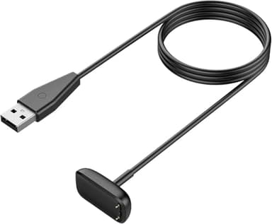 TiMOVO Chargeur Compatible avec Fitbit Charge 6/Luxe/Charge 5/Luxe Special Edition Smartwatch, Câble de Recharge USB Magnétique avec Bouton, 1m Câble de Charge Remplacement pour Luxe - Noir