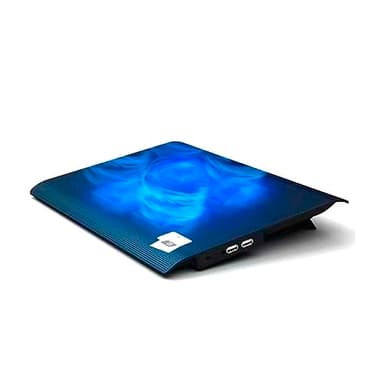 NK Refroidissement Portable - Ventilateur d'ordinateur Portable de 12 à 17" avec Support, 4 Ventilateurs Silencieux, 2 Ports USB, Refroidissement Rapide, lumière LED Bleue