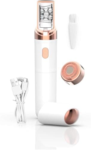 EpilSmooth Épilateur Visage, Epilateur Electrique Femme Visage, epilateur sourcil, USB Rechargeable avec Lumière LED Intégrée pour Epilation Sourcil Visage (Blanc)