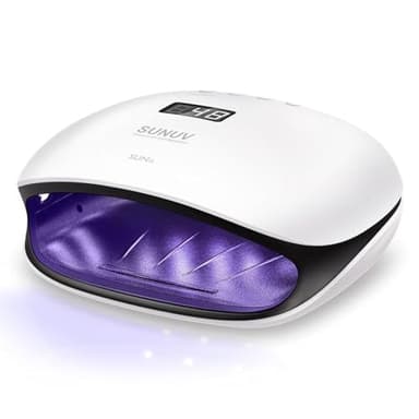 SUNUV Lampe UV Ongles Gel, Lampe UV LED Sèche Ongles Rapide avec 4 Minuteries, Séchoirs à ongles et lampes UV avec Capteur Automatique Écran LCD pour Vernis à ongles Gels SUN4 Noir