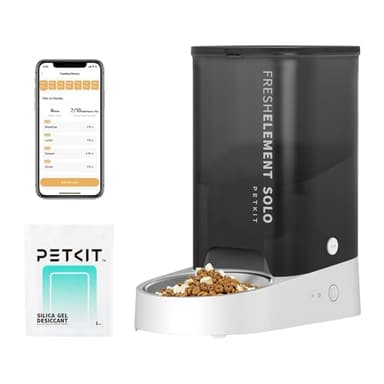 PETKIT Distributeur Automatique pour Chats et Chiens,2.4G WiFi 3L Mangeoire Automatique, Connecté App,avec Bol en Acier Inoxydable,Jusqu'à 10 Repas par Jour,Double Alimentation d'énergie(Gris Clair)