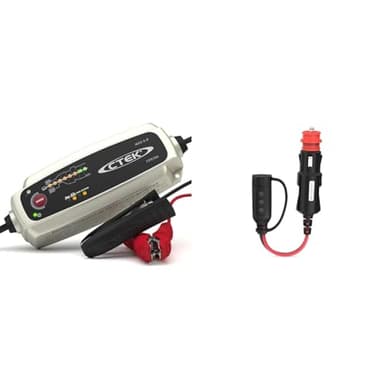 CTEK MXS 5.0, Chargeur De Batterie 12V 5A, Compensation De Température Intégrée, Voiture Et Moto & Indicator CIG Plug, Voyant LED Indiquant État de Charge de la Batterie et Quand Charger