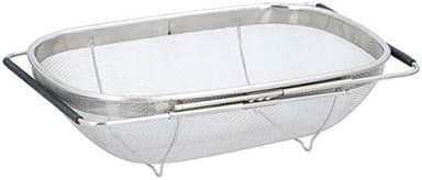 Passoire extensible en acier inoxydable pour évier avec poignées 33 x 23,5 x 10 cm - Passoire d'évier de cuisine - Passoire à pâtes