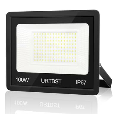 URTBST Projecteur LED Extérieur 100W,10000LM Projecteur LED IP67 Etanche Spot LED Extérieur,7000K Blanc Froid Projecteur Exterieur LED,Projecteur Extérieur Pour Cour,Jardin,Garage,Terrasse