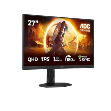 AOC Gaming Moniteur Q27G4XD 27 Pouce 180Hz Fast IPS Dalle, 0.5ms MPRT, HDR400, G-Sync Compatible, Ajustable en Hauteur, (2560x1440 HDMI 2X 2.0 DP 1x 1.4) Noir