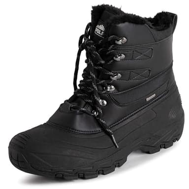 Polar Hommes Imperméable Semelle Bande De Roulement Profonde Fausse Fourrure Doublée l'hiver Bottes De Neige - Noir Lacer - UK7/EU41 - YC0682