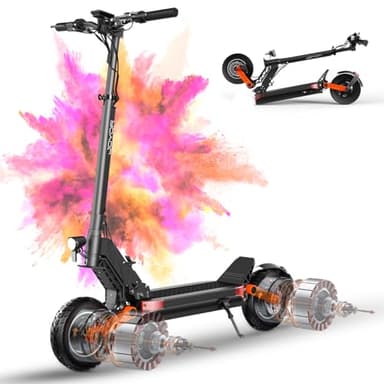 JOYOR S10S-Z Trotinette Electrique Adulte Puissante Autonomie 70-85km Moteurs 2000W Avant & Arrière Trottinette électrique Adulte 60V 18Ah Tout Terrain Double Suspension Scooter Electrique