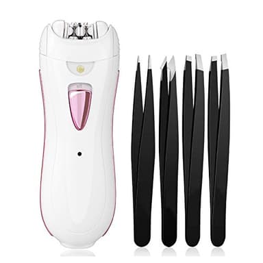 Epilateur Electrique Femme avec 4 Pince a Epiler épilateur électrique Femme Sans Fil pour Le Visage Maillot Bikini et Zones Sensibles Rechargeable Epilateur