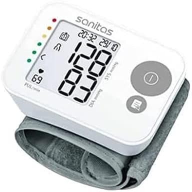 Sanitas SBC 22 Tensiomètre au poignet, mesure entièrement automatique de la tension artérielle et du pouls, fonction d'alerte en cas d'éventuels troubles du rythme cardiaque, Écran LCD