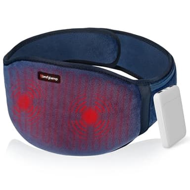 Comfytemp Ceinture Chauffante Lombaire sans Fil avec Massage Vibrant,3 Niveaux de Température & 3 Modes de Massage, Ceinture Dos Chauffante pour Détendre les Dos, Arrêt Automatique, 18x147cm