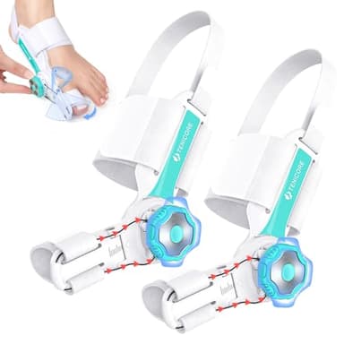TENICORE Ortheses Hallux Valgus Boutons Réglables Attelle pour Hallux Valgus Separateur D'orteil Homme et Femme Pour Redresser les Orteils 2 Pièces Taille M