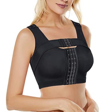 Bafully Soutien-Gorge à Fermeture Frontale Post-opératoire pour Femmes Tops Shapewear de Compression avec correcteur de Posture avec Bande de Soutien du Sein