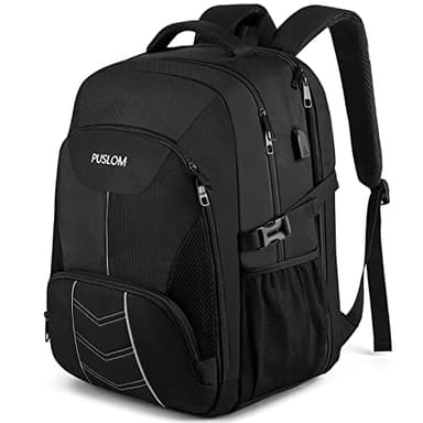 Sac à Dos Homme Grand 55L 18.4 Pouces Antivol Imperméable avec Chargement USB pour Ordinateur Portable Voyage Affaires Loisir Scolaire Collège - Noir