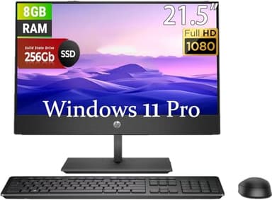 HP ProOne 600 G4 All-in-One Desktop Computer, FHD 21.5" (1920 x 1080), Intel i5-8500, 8 Go RAM, SSD 256 Go, Clavier QWERTY, Souris, USB WiFi, Windows 11 Pro (reconditionné)