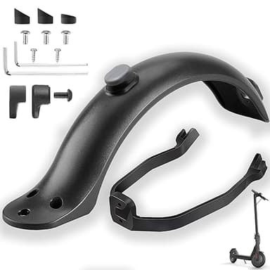 Garde Boue Arrière pour Trottinette Electrique Xiaomi M365/M365 Pro, avec Support de Garde-Boue, Amortisseurs de Vibration en Silicone, ​Outils et Visserie, Accessoire Scooter Electrique, Noir