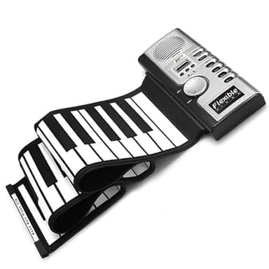 Lychee Clavier Piano Electronique Portable Flexible à 61 Touches Retroussé Roulé Roll Up Piano Souple Flexible MIDI Pliant Instruments de Musique