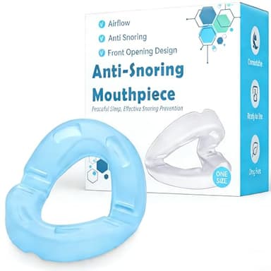 Orthèse Anti Ronflement | Ouverture frontale à 180° | Gouttière Dispositifs Anti-Ronflement Efficace Puissant, Prêt à l'emploi - Adapté à la plupart des bouches Unisex -Blue