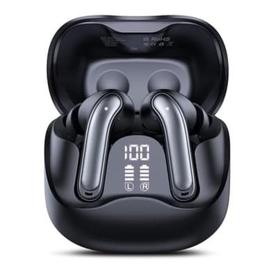 DUCOCUB Écouteurs sans Fil à Reducteur de Bruit Hybride, Ecouteur Reducteur Bluetooth 5.4 avec App, Oreillette Bluetooth Hi-Res Son Stéréo, 6 Mic Appels Clairs, 49H Autonomie, Charge sans Fil (Noir)