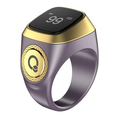 Al salama Smart Tasbih Zikr Ring Réveil numérique Musulman azan 20 mm Compteur Tasbih Smart Ring (Violet)