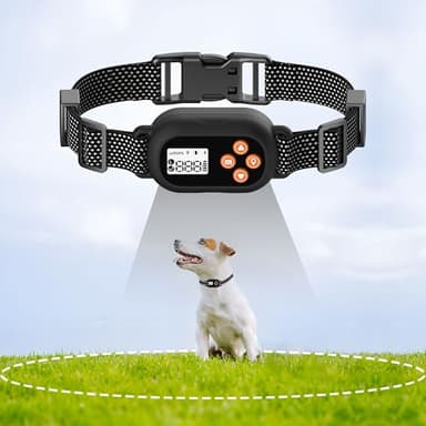 POIIOPY Collier Anti Fugue Chien sans Fil GPS 【Uniquement pour Une Utilisation en extérieur】, Amélioré Précise 3 Modes Clôture Anti-Fugue, IPX7 Étanche Chien Électrique Système Clôture, Rayon 22-999M