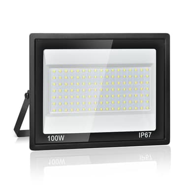 Plazique Projecteur LED Extérieur 100W,7000K Blanc Froid,10000LM Super Lumineux, IP67 Étanche, 119 LEDs, Spot Extérieur pour Jardin, Cour, Garage, Allée, Atelier, Couloir et Éclairage de Sécurité