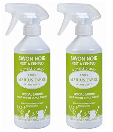 Marius Fabre Savon liquide noire dans flacon vaporisateur, spécialement conçue pour le jardin - Lot de 2 x 500 ml