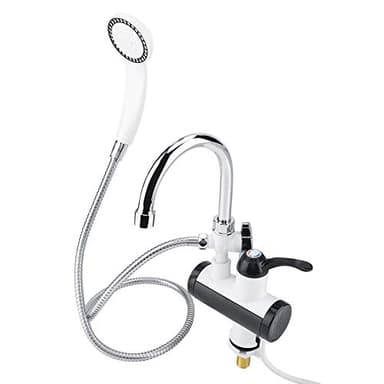 Robinet de douche à température instantanée, robinet chauffe eau instantané electrique douche avec affichage de la température, rotation à 360° robinet d'eau chaude électrique (UE)