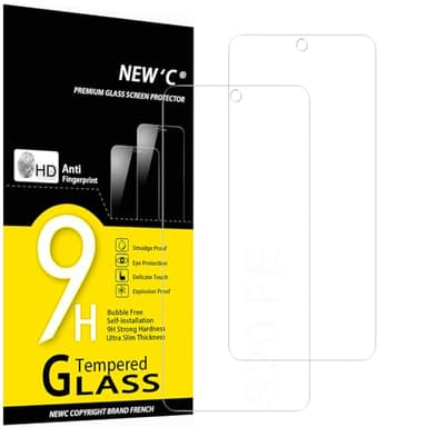 NEW'C Lot de 2, Verre Trempé pour Samsung Galaxy S20 FE / S20 FE 5G, Film Protection écran -sans Bulles d'air -Ultra Résistant (0,33mm HD Ultra Transparent) Dureté 9H Glass