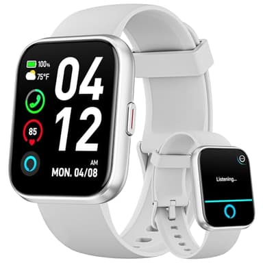 Montre Connectée Homme Femmes avec Appel Bluetooth, Alexa intégrée,1.8" HD Smartwatch avec Sommeil/Cardiofrequencemetre/Podometre, 120+ Sportifs Modes, Etanche IP68, Montre Sport pour iOS Android